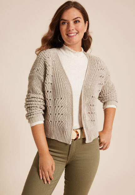 Chenille Cropped Cardigan