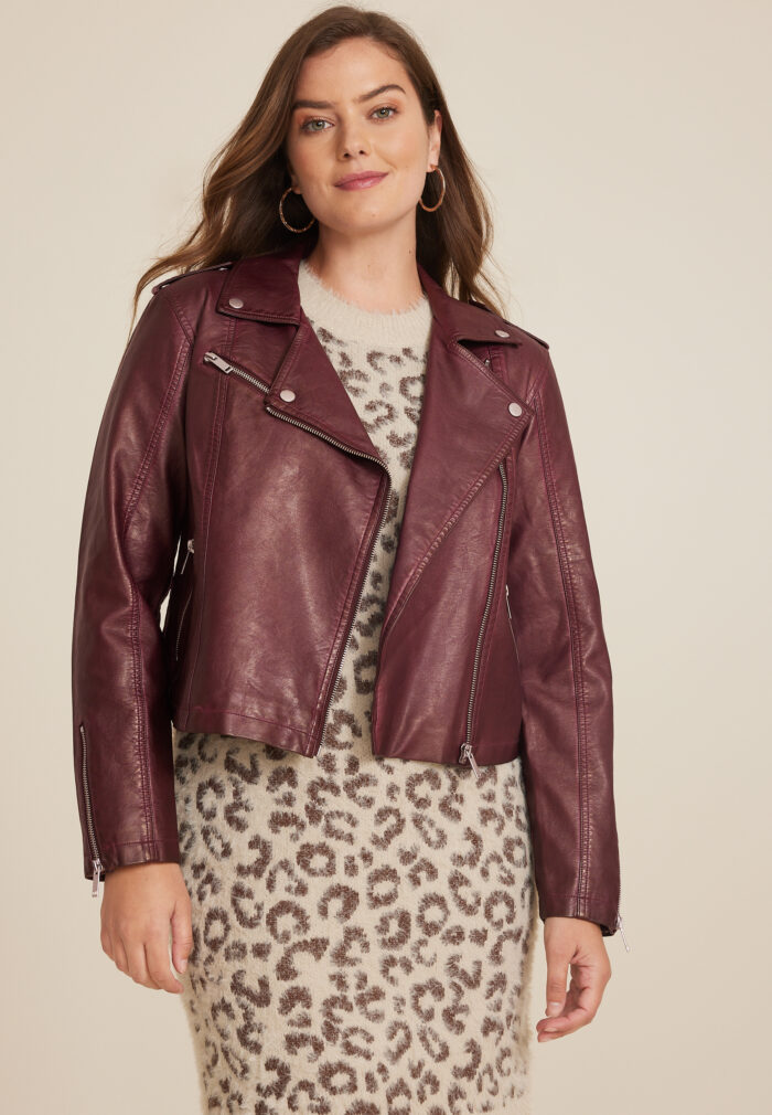 Faux Leather Moto Jacket